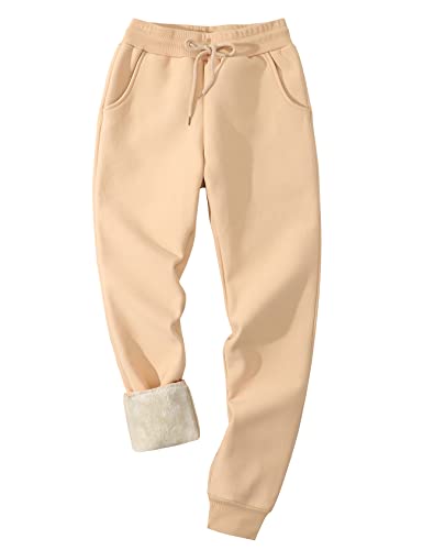Flygo Men's Fleece Lined Sherpa Sweatpants Winter Warm Pants Jogger Lounge Athletic Pant with Pockets