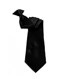 Solid Color Poly Woven Clip on Tie (Black)