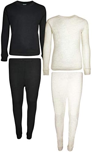 Only Boys Thermal Underwear Set – Boys Winter Base-Layer Long Johns Waffle Knit Thermal Top and Pant (2 Full Sets)