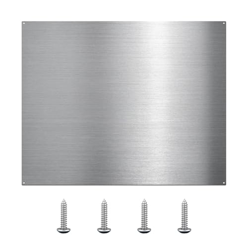 VENFAN Stainless Steel Backsplash for Stove - Ultra Flat and Flushed Metal Panel Splatter Guard for Kitchen Wall, Stove Backsplash Panel with 4 Pre-Drilled Holes, Easy Install （29.5