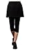 ililily Lightweight Skirt W/Stretchy Active Performance Sports Cropped Leggings (leggings-334-1-M) Black
