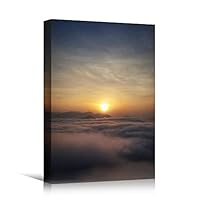 Canvas Wall Art Landscape Sunset Bedroom Contemporary Dramatic Landscape Mountain Multicolor Photography - 12x18 inches
