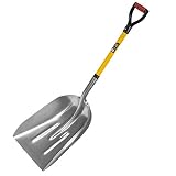 XtremepowerUS Big Scoop Aluminum Snow Shovel with Soft Grip Handle All Weather Utility Outdoor Scoop Shovel
