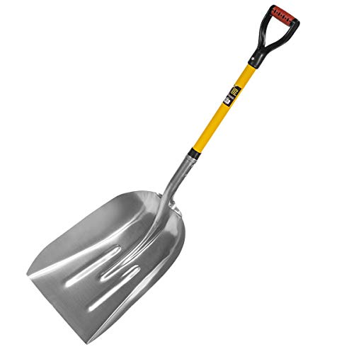 XtremepowerUS Big Scoop Aluminum Snow Shovel with Soft Grip Handle All Weather Utility Outdoor Scoop Shovel