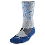 Men's Nike Lebron Hyper Elite Basketball Crew Socks Silver/deep Royal Blue Medium
