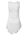 Made By Johnny MBJ WT671 Womens Summer Sleeveless Irregular Handkerchie Hem Loose Tunic Tops Flowy Blouses Shirt XXL White
