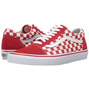 VansUnisex Old Skool (Primary Check) Skate Shoe (13.5 M US Women / 12 M US Men, Racing Red/White)