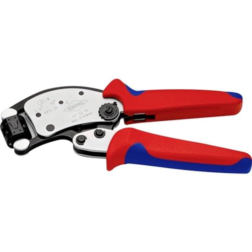 KNIPEX Twistor T Self-Adjusting Crimping Pliers for Wire Ferrules with Rotatable Die Head