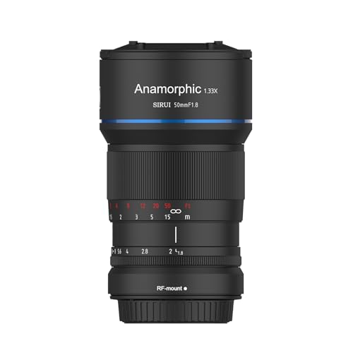 SIRUI 50mm F1.8 1.33X S35 Anamorphic Lens for RF Mount, Blue Flare