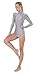 Kepblom Adult Ballet Dance Leotard Turtleneck Long Sleeve Spandex Bodysuit Tops for Women