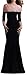 made2envy Boat Neck Mermaid Long Sleeves Lace Decorated Evening Gown