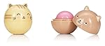 Oh K! Korean Cat and Bear Lip Balms, 2 Piece, White Peach/Cotton Candy