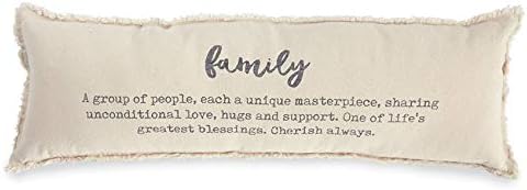Mud Pie Family Definition Decorative Accent Pillow, One Size (Pack of 1), Off White