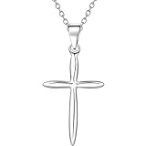 Onairmall Sterling Silver Cross Necklace for Men Women Pendant Necklaces of Fashion Jewellery