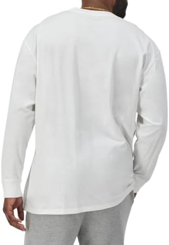 Maglietta da Uomo, Classica a Maniche Lunghe, Comoda, Morbida, per Uomo (Reg. Or Big & Tall), Bianco, S
