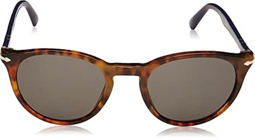 Persol PO3152S Round Sunglasses, Dark Havana/Dark Grey, 49 mm in