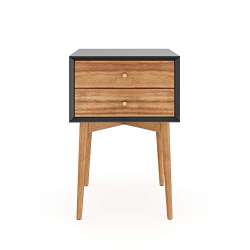 Nathan James Harper Modern Nightstand Side Accent or End Table with Storage Drawer, 1, Black