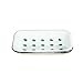 VIPSSCI Vintage Inspired White Metal Enamel Soap Dish with Removable Tray