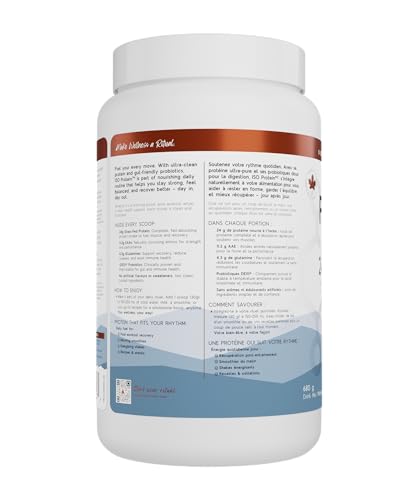 North Coast Naturals- Grass Fed Iso Protein 100- Whey Protein Powder Fortified with the prebiotic inulin and probiotic – 680 g- Unflavoured