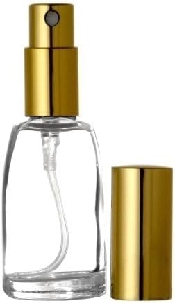 Riverrun Perfume/Cologne Atomizer Empty Refillable Glass Bottle Fine Mist Sprayer 1/3 oz 10ml (Set of 6 - Gold)