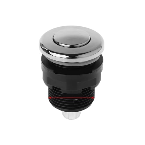 RBFRZGSU 1pcs Pneumatic Switch On Off Push Air Switch Button 28mm/32mm/34mm for Bathtub Spa Waste Garbage Disposal Switch(34BK)