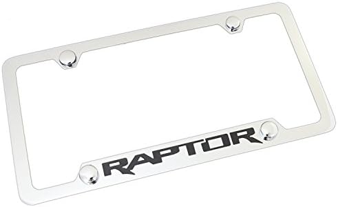 Ford F-150 Raptor Chrome Notched Metal License Plate Frame