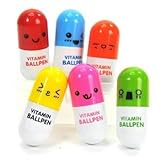 1pc Mini Retractable Pill Ball Point Pen Micro Tiny Cute Novelty Capsule Ballpen Favor Gift Telescopic (Random Colour)