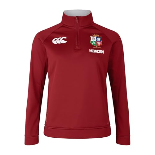 British & Irish Lions Women's Canterbury 2025 1/4 Zip Fleece, Red Dahlia, 12