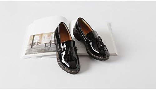 Amazon ローファー レディース ヒール エナメル 黒 タッセル オックスフォードシューズ おじ靴 ペタ靴 パンプス ローヒール レディースシューズ スニーカー 24cm 24cm ローファー スリッポン