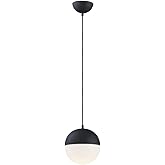ET2 Lighting E20361-92BK Half Moon-1 Light LED Pendant in Globe Shape-8.5 Inches Tall and 7.75 Inches Wide, Finish Color: Bla