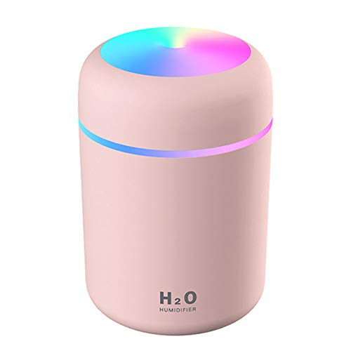 Photo 1 of 2 in 1 USB Electric Aromatherapy Oil Diffuser Ultrasonic Air Humidifier Mist Maker with Colorful Light for Home Office and Car (Pink)