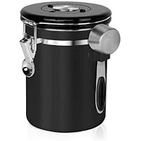 Chef's Star Coffee Container for Ground Coffee or Coffee Beans with Measuring Scoop, Stainless Steel Airtight Coffee…