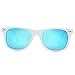 COASION Classic Polarized Sunglasses for Men Women Retro UV400 Sun Glasses (White Frame/Blue Mirror Lens)