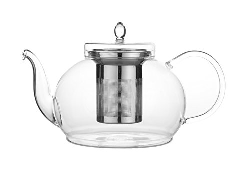 Blooming Tea Glass Teapot Gourmet Gift Set Polo 45oz/1330ml with Fab Flowering Green Tea 4 packs