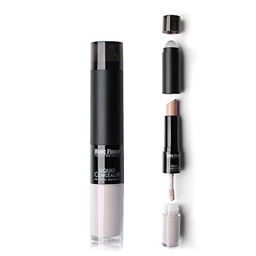 Ucanbe Double Feature Concealer Highlighter - Full Cover Creamy Concealer Stick and Liquid Foundation Concealer with Ball Applicator (fair)