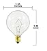 KOR (Pack of 10) G16.5 Clear FinshDecorative (E12) Candelabra Base Globe Shape Incandescent 120V G16 1/2 Light Bulbs (60)