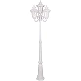 Livex Lighting 7869-03 Traditional Four Light Outdoor Post Mount from Oxford collection in White finish,