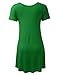 A.F.Y All For You Women's Short Sleeve V-Neck Flare Tunic Kelly Green XX-Large