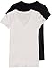 2 Pack Lucky 21 Women's Basic V-Neck T-Shirts Large Black, White