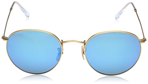 Ray-Ban Metal Polarized Round Sunglasses, Matte Gold, 53 mm