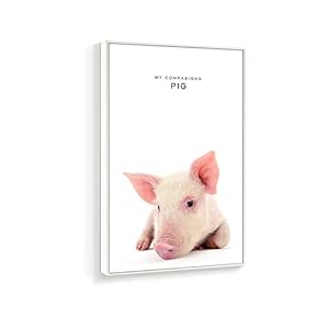Framed Canvas Wall Art for Living Room, Bedroom Pig Canvas Prints for Home Decoration Ready to Hanging - 16x24 inches