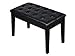 TMS Black Ebony Wood Leather Piano Bench Padded Double Duet Keyboard Seat Storage