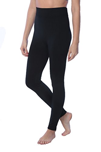 Women's Seamless High Waist Brushed Fleece Lined Legging,2 Black,Large / X-Large