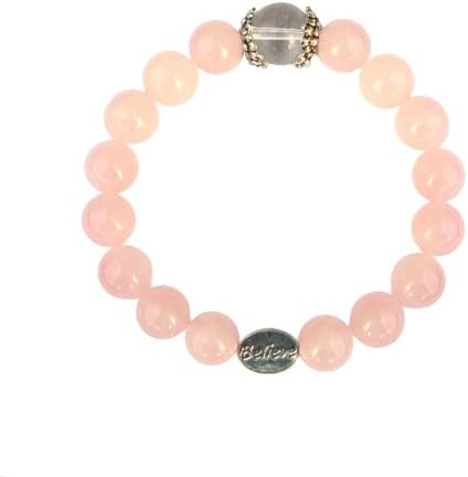 Believe Rose Quartz Fertility Stretch Bracelet