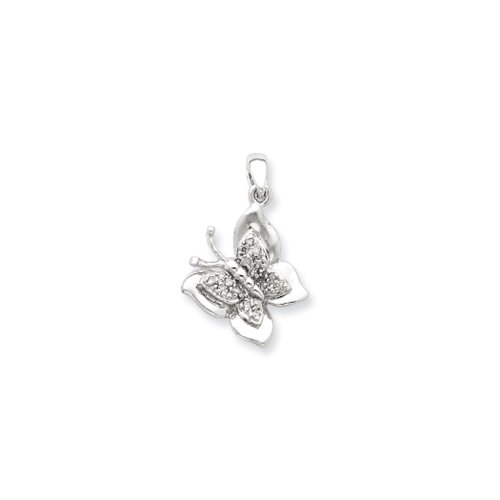 .05 Carat Diamond Butterfly Pendant in Sterling Silver