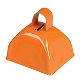 3-inch Orange Metal Cow Bell (Bulk Pack of 12 Bells)