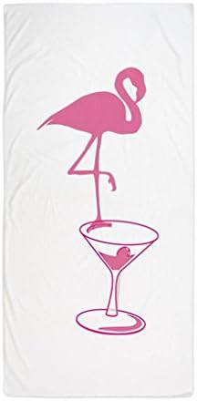 Bath Towels Pink Flamingo Martini Beach Pool Towels 28" x 55"
