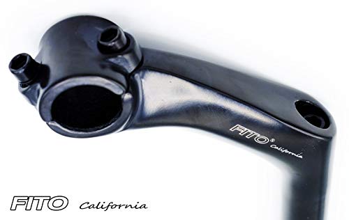 Fito Aluminum Alloy Handle Bar Stem - TWIN 2 BOLT - Gooseneck, Handle bar: 25.4mm, Frame: 22.2mm, for Beach Cruiser Bikes, BMX Bikes, Comfort Bikes, (Black)