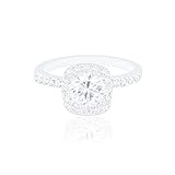 18k White Gold Plated Cushion Halo Cubic Zirconia Engagement Ring (1.90 carats)