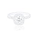 ORROUS & CO Legacy Collection 18K White Gold Plated Cushion Halo Cubic Zirconia Engagement Ring Bridal Jewelry